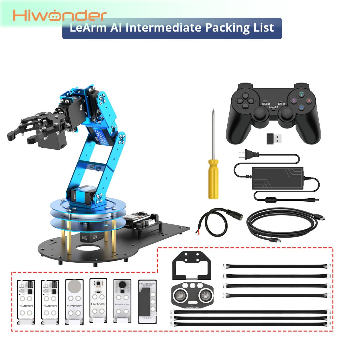Diy Robot Electronics Kit - Braço Robótico Hiwonder LeArm 6DOF Montado