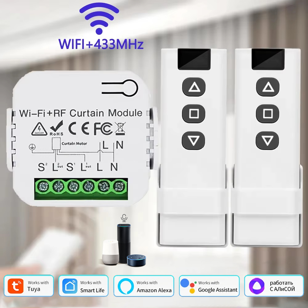 Rf 433Mhz Module - Interruptor Inteligente Tuya WiFi para Cortinas,