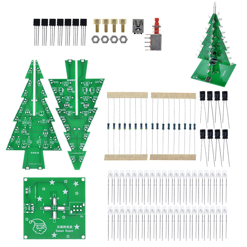 Diy Electronics Components Kit - GREATZT Tridimensional 3D Árvore LED DIY