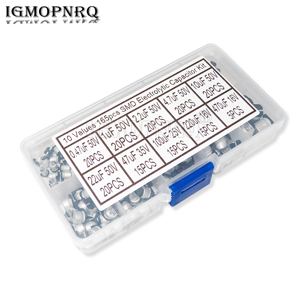 Capacitor Kit Assortment - 165 peças 10 valores smd capacitor