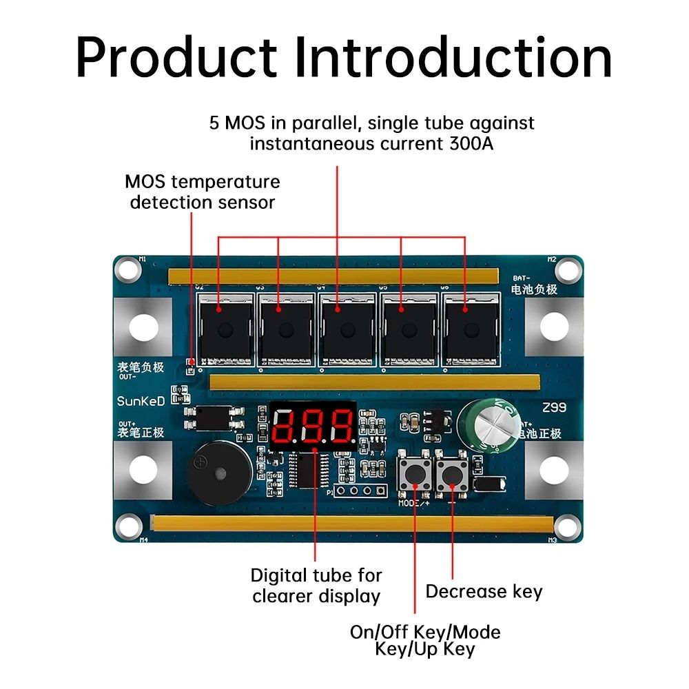Diy Electronics Spot Welder - Soldador Portátil 12V com Display Digital,
