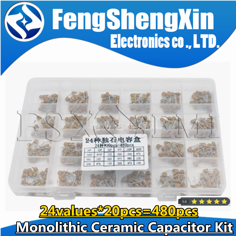 24 valores * 20 pces = 480 pce - Capacitor Kit Assortment avaliação e preço